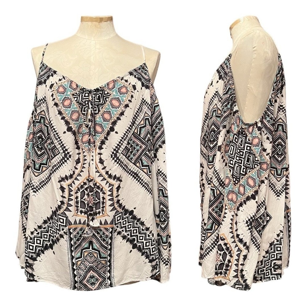 Hale Bob Women's Cold Shoulder Top Size Large L